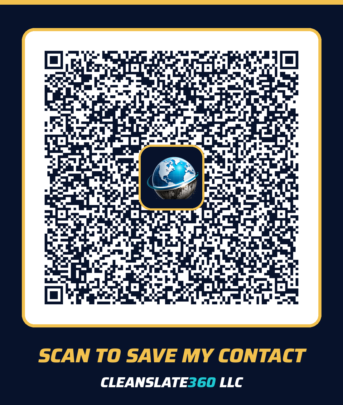 QR code to save CleanSlate360 LLC contact